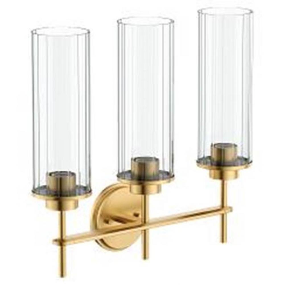 Brushed Gold Three Globe Bath Light