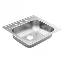 Moen GS221983B - 25''X22'' Stainless Steel 22 Gauge Single Bowl Drop In Sink