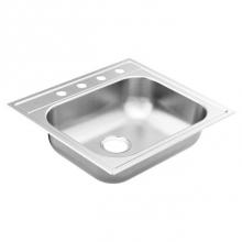 Moen GS221984B - 25''X22'' Stainless Steel 22 Gauge Single Bowl Drop In Sink