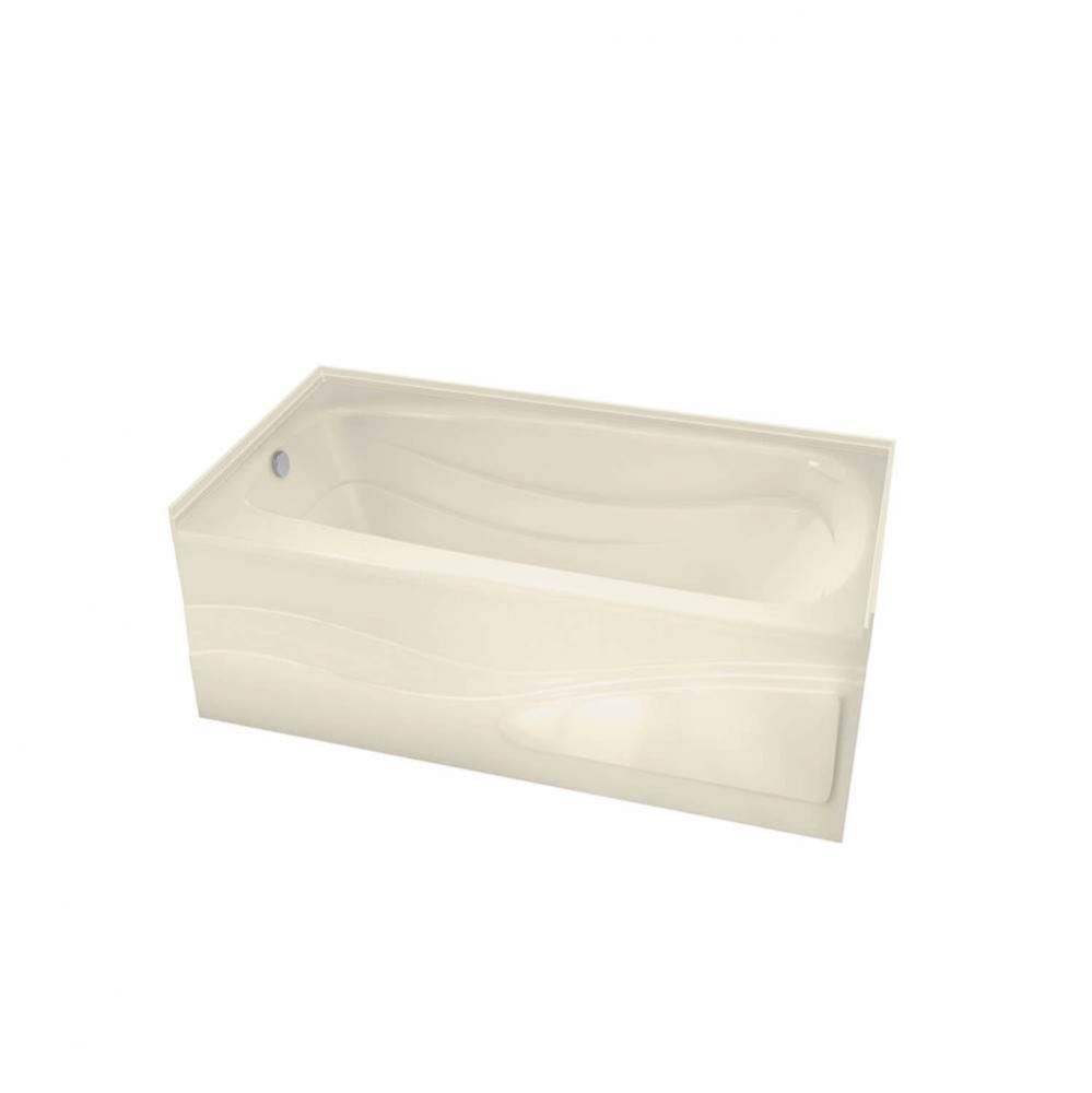 Tenderness 6042 Acrylic Alcove Left-Hand Drain Bathtub in Bone