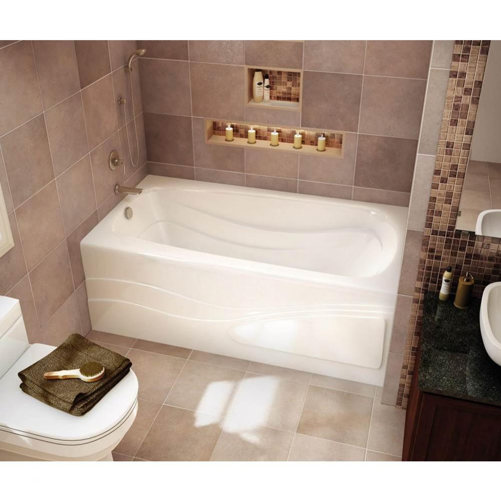 Tenderness 6636 Acrylic Alcove Right-Hand Drain Bathtub in White