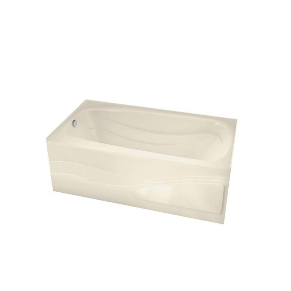 Tenderness 6032 Acrylic Alcove Right-Hand Drain Whirlpool Bathtub in Bone