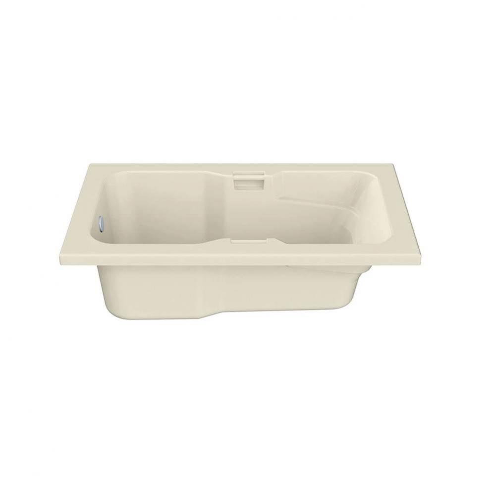 Lopez 7236 Acrylic Alcove End Drain Whirlpool Bathtub in Bone