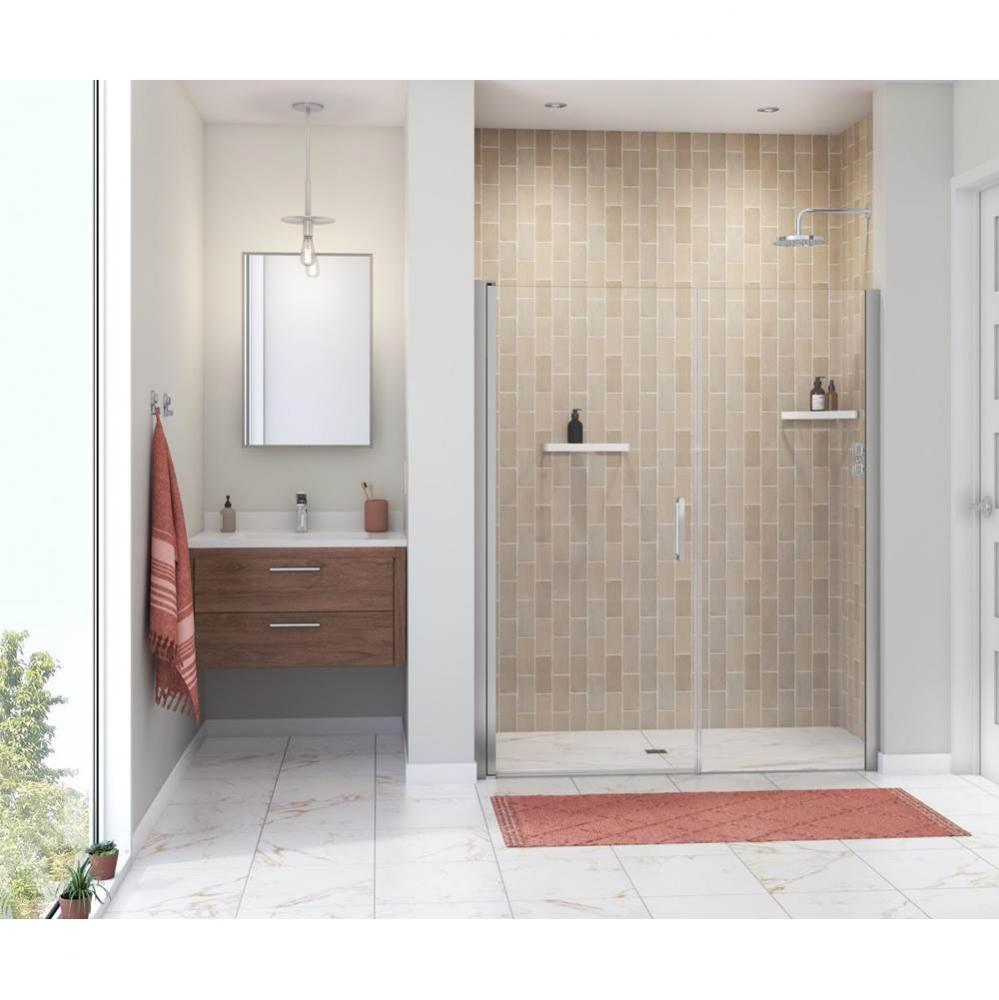 Manhattan 53-55 x 68 in. 6 mm Pivot Shower Door for Alcove Installation with Clear glass &amp; Rou