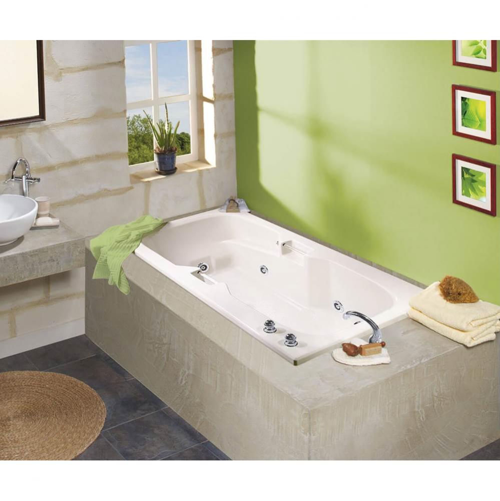 Lopez 6636 Acrylic Alcove End Drain Combined Whirlpool &amp; Aeroeffect Bathtub in White