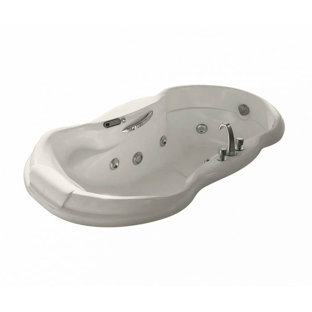 Palace 71.5 in. x 37.25 in. Drop-in Bathtub with Aerofeel System End Drain in Biscuit