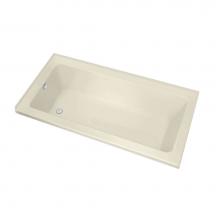 Maax 106213-000-004-103 - Pose 7242 IF Acrylic Alcove Left-Hand Drain Bathtub in Bone