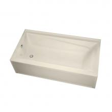 Maax 106172-003-004-104 - Exhibit 6036 IFS Acrylic Alcove Left-Hand Drain Whirlpool Bathtub in Bone