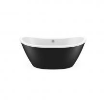 Maax 106192-000-002-124 - Delsia 6032 AcrylX Freestanding Center Drain Bathtub in White with Black Skirt