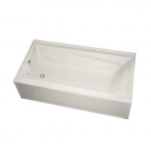 Maax 105519-003-007-100 - Exhibit 6030 IFS Acrylic Alcove Left-Hand Drain Whirlpool Bathtub in Biscuit