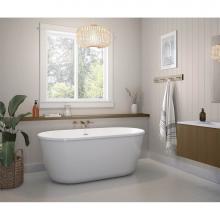 Maax 107519-000-002-000 - Golan 5829 AcrylX Freestanding Center Drain Bathtub in White with White Skirt