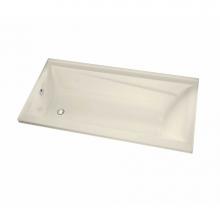 Maax 106182-L-103-004 - Exhibit 7236 IF Acrylic Alcove Left-Hand Drain Aeroeffect Bathtub in Bone