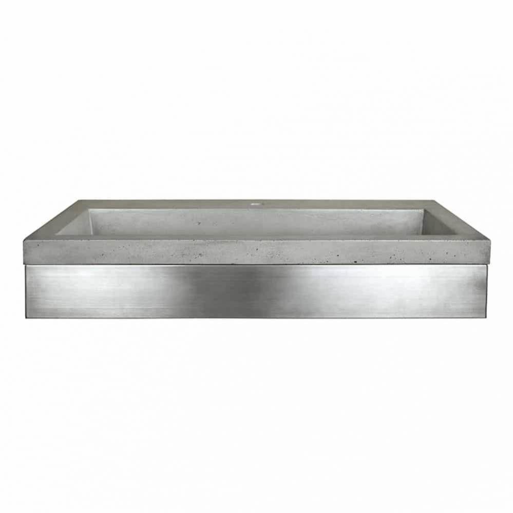 36&apos;&apos; Zaca Vanity Base with NativeStone Trough in Ash