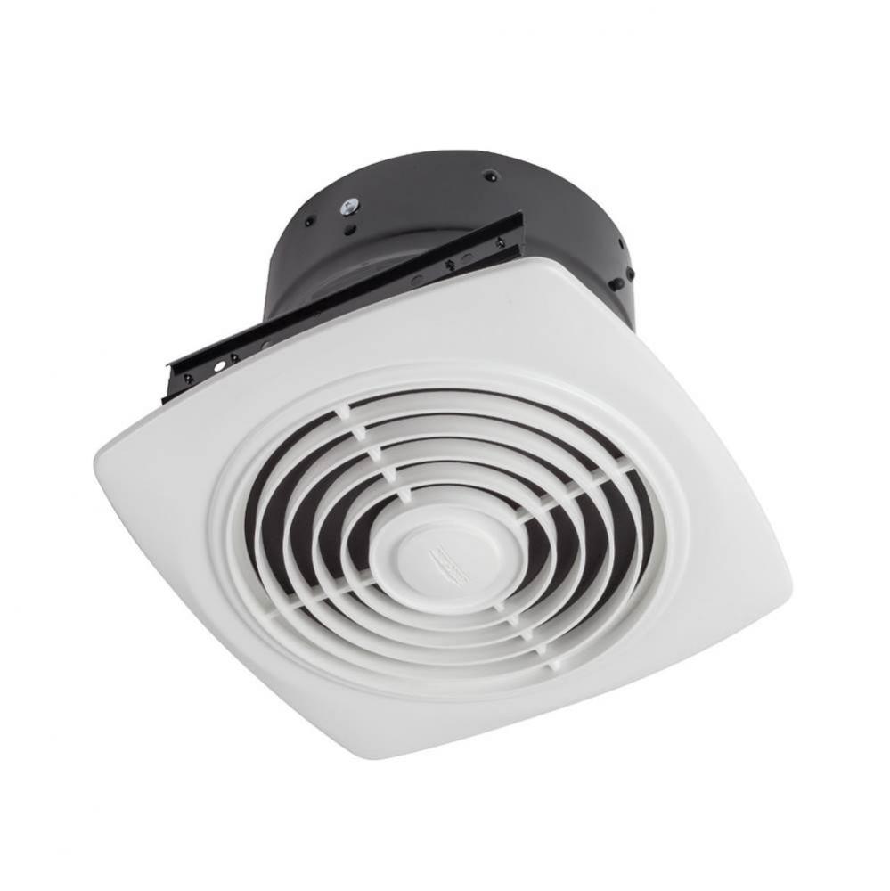 Broan 10&apos;&apos; 350 cfm Vertical Discharge Ventilation Fan, White Square Plastic Grille, 6.5