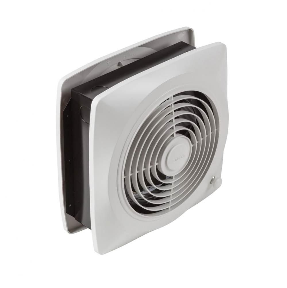 Broan 10&apos;&apos; 380 cfm Room To Room Ventilation Fan with White Square Plastic Grille, 6.5 So