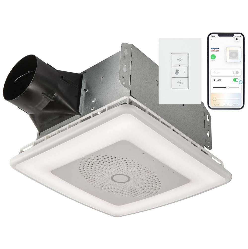 110 CFM Voice Controlled Smart Exhaust Fan w/ Dimmable LED Light and Speakers