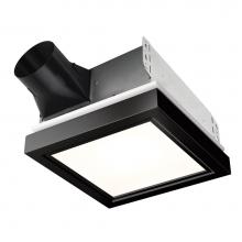 Broan Nutone AER110LTMB - 110 CFM Decorative Bathroom Exhaust Fan with LED Light and Matte Black Trim, ENERGY STAR® cer