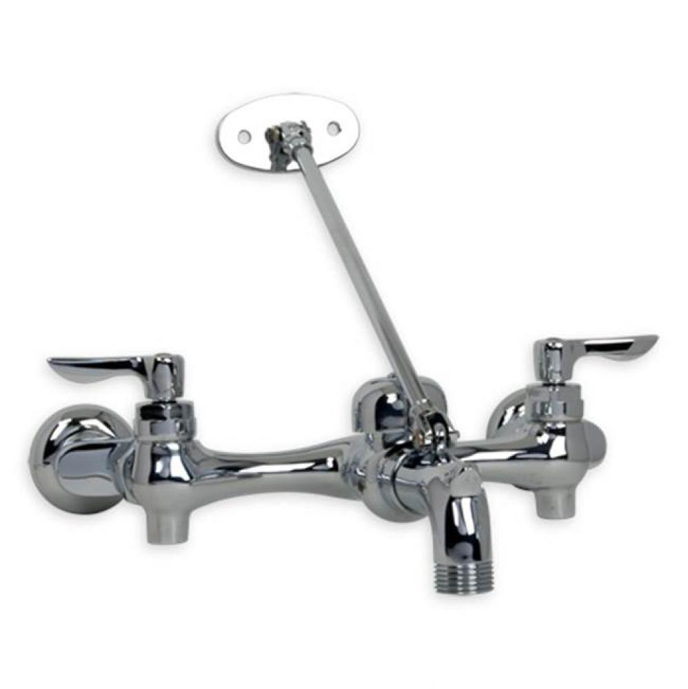 Top Brace Wall-Mount Service Sink Faucet With 6-Inch Vacuum Breaker Spout and Offset Shanks