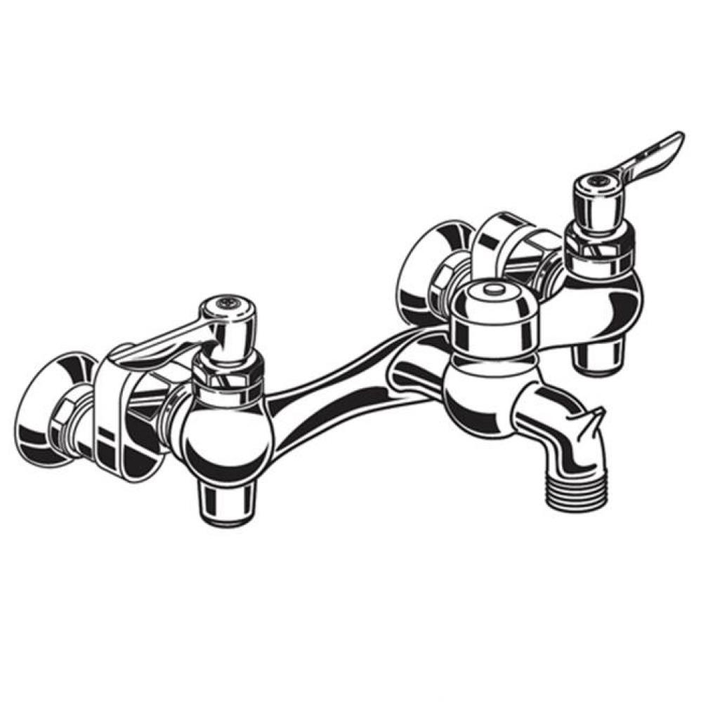 Wall-Mount Service Sink Faucet With 3-Inch Vacuum Breaker Spout and Offset Shanks