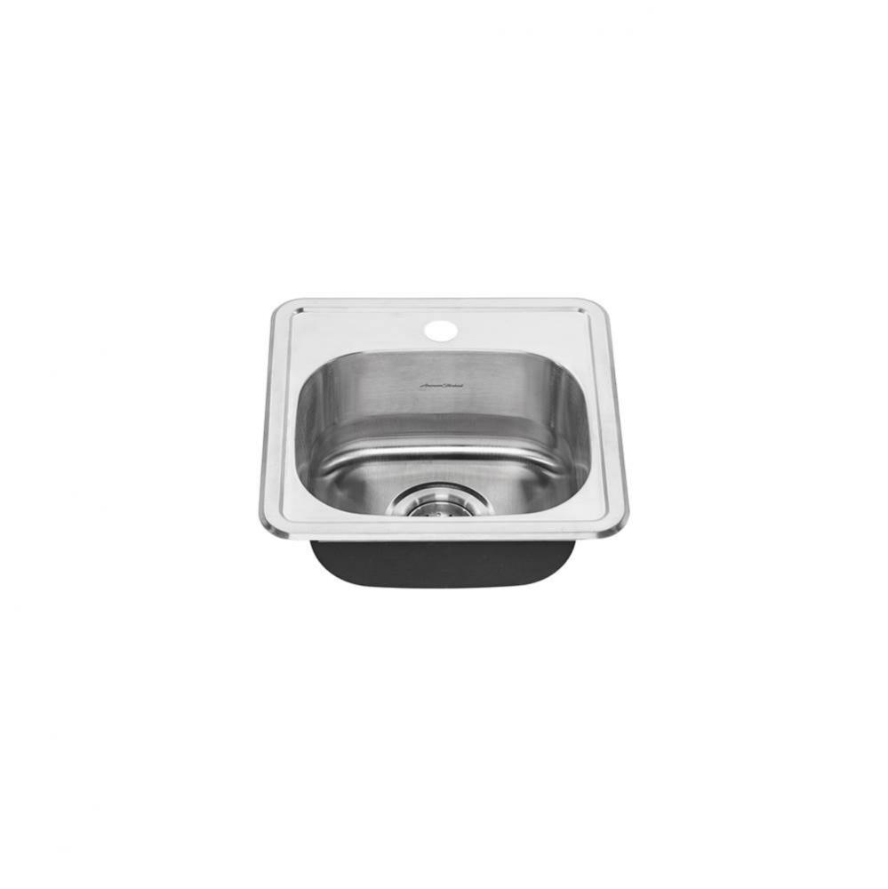 Colony&#xae; 15 x 15-Inch Stainless Steel 1-Hole Top Mount Single Bowl ADA Kitchen Sink