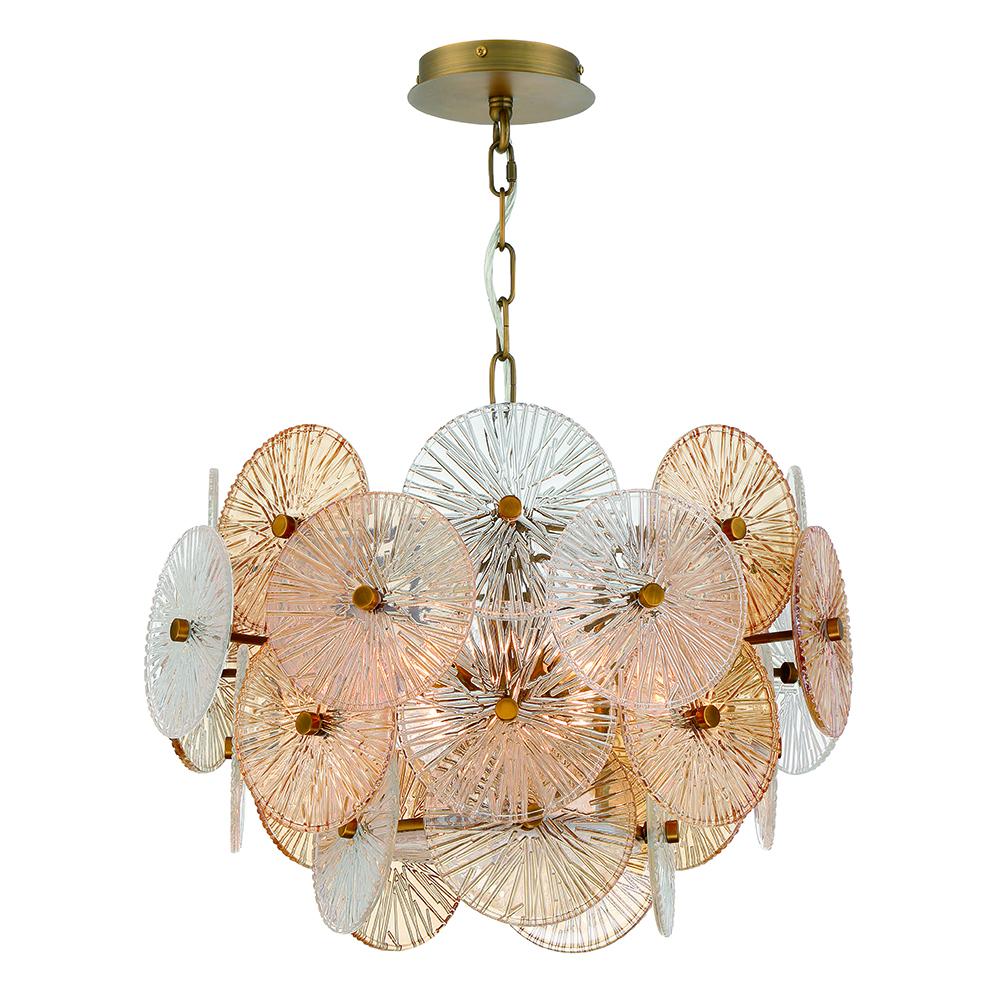 Sue-anne 6 Light Chandelier in Plated Brass