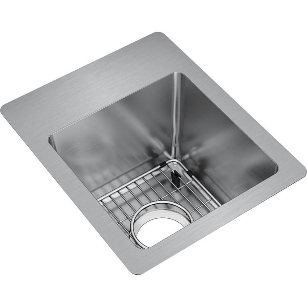 Crosstown 18 Gauge Stainless Steel 13&apos;&apos; x 16&apos;&apos; x 9&apos;&apos;, 0-Hole Single