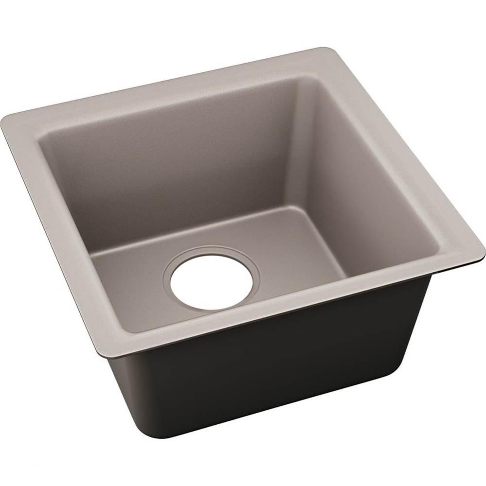 Elkay Quartz Luxe 15-3/4&apos;&apos; x 15-3/4&apos;&apos; x 7-11/16&apos;&apos;, Single Bowl Dual