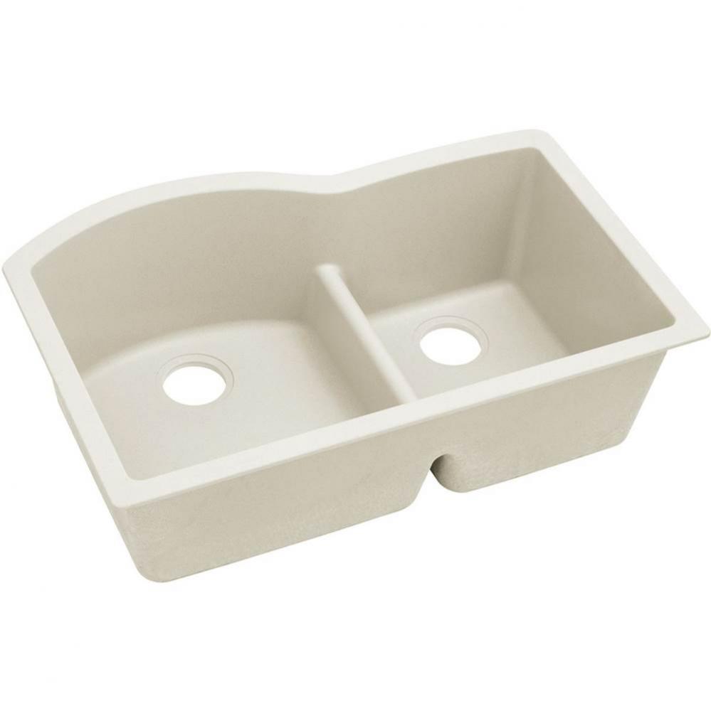 Elkay Quartz Luxe 33&apos;&apos; x 22&apos;&apos; x 10&apos;&apos;, Offset 60/40 Double Bowl Under