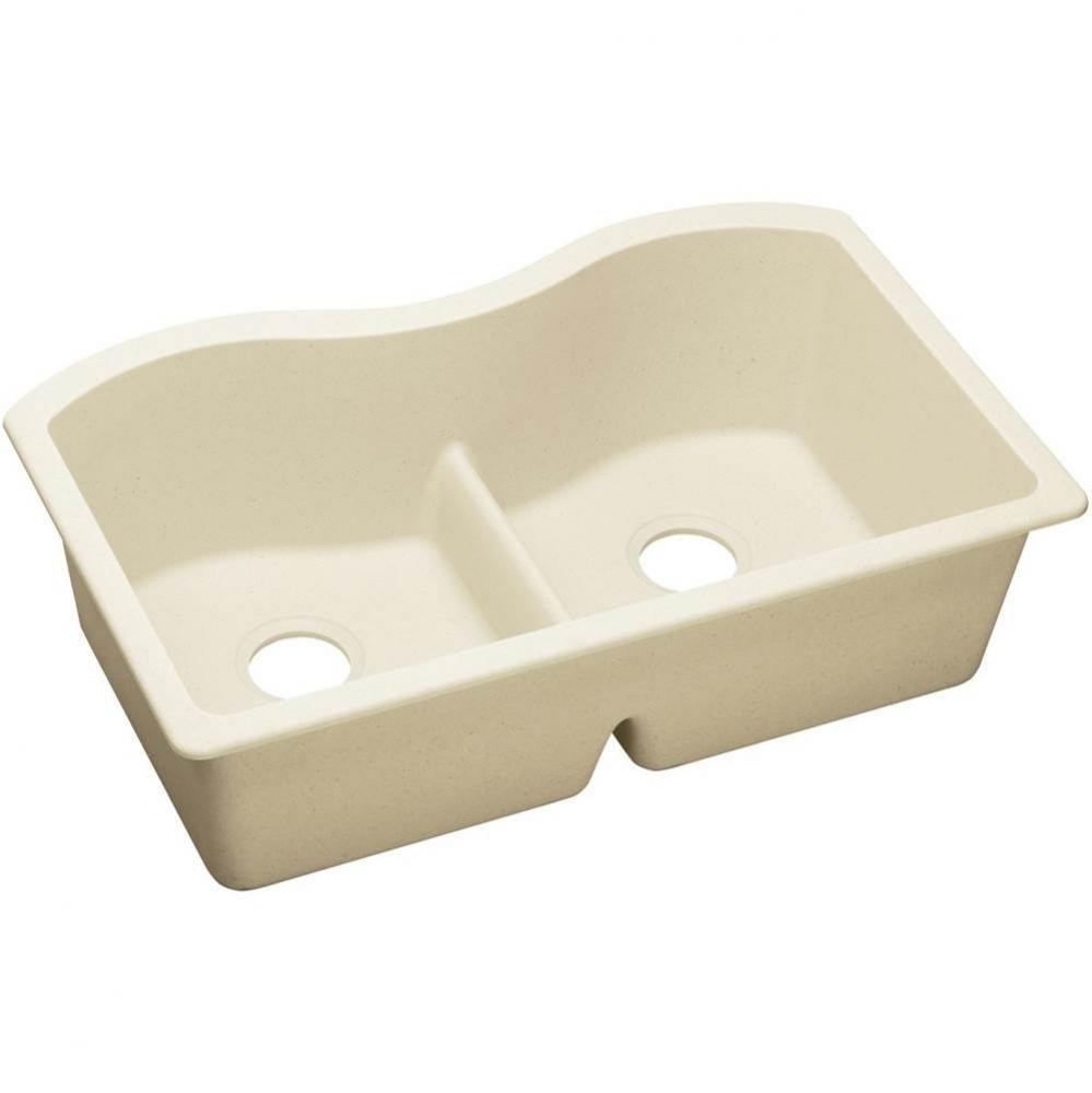 Elkay Quartz Luxe 33&apos;&apos; x 20&apos;&apos; x 9-1/2&apos;&apos;, Equal Double Bowl Undermoun