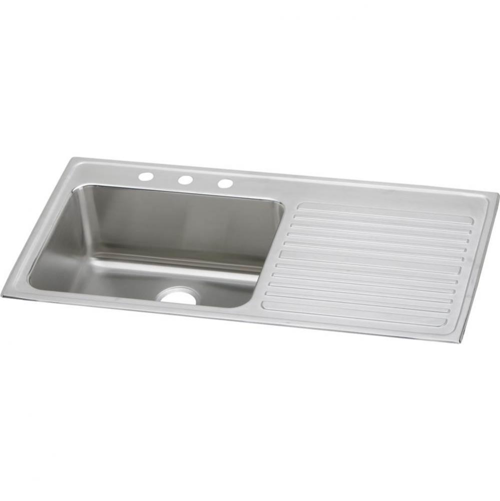 Lustertone Classic Stainless Steel 43&apos;&apos; x 22&apos;&apos; x 10&apos;&apos;, Single Bowl D