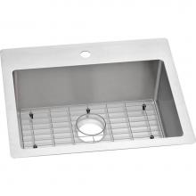 Elkay ECTSR25229TBG1 - Crosstown 18 Gauge Stainless Steel 25'' x 22'' x 9'', 1-Hole Single