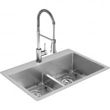 Elkay ECTSRA33229TFC - Crosstown 18 Gauge Stainless Steel 33'' x 22'' x 9'', 1-Hole Equal D