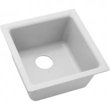 Elkay ELG1616WH0 - Quartz Classic 15-3/4'' x 15-3/4'' x 7-11/16'', Single Bowl Dual Mou