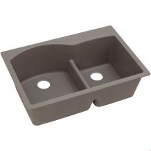 Elkay ELGH3322RGR0 - Quartz Classic 33'' x 22'' x 10'', Offset 60/40 Double Bowl Drop-in