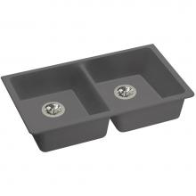 Elkay ELGUAD3319PDGS0 - Quartz Classic 33'' x 18-1/2'' x 5-1/2'', Double Bowl Undermount ADA