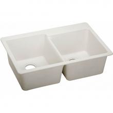 Elkay ELX250RRT0 - Elkay Quartz Luxe 33'' x 22'' x 9-1/2'', Offset Double Bowl Drop-in