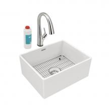 Elkay SWUF2520WHFLC - Fireclay 24-7/16'' x 19-11/16'' x 9-1/8'' Single Bowl Farmhouse Sink