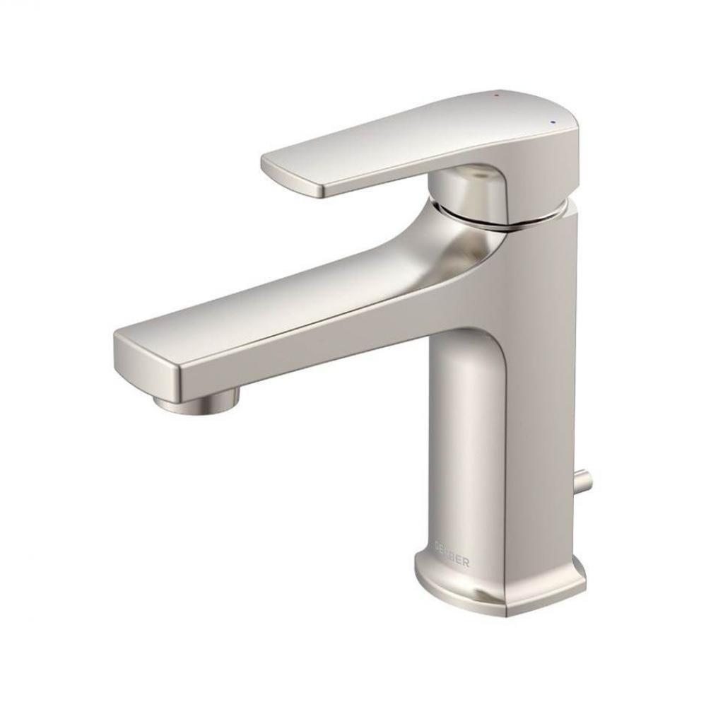 Tribune 1H Lavatory Faucet Single Hole Mount w/ 50/50 Pop-Up Drain 1.2 Brushed Nickel