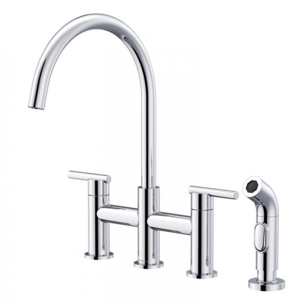 Parma 2H Bridge Kitchen Faucet w/ Spray 1.75gpm Chrome