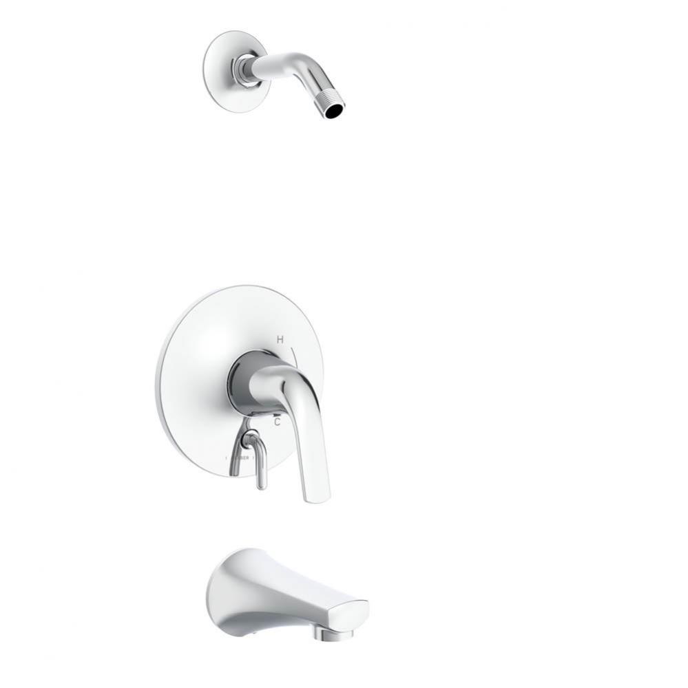 Lemora 1H Tub &amp; Shower Trim Kit &amp; Treysta Cartridge with Diverter on Valve Less Showerhead