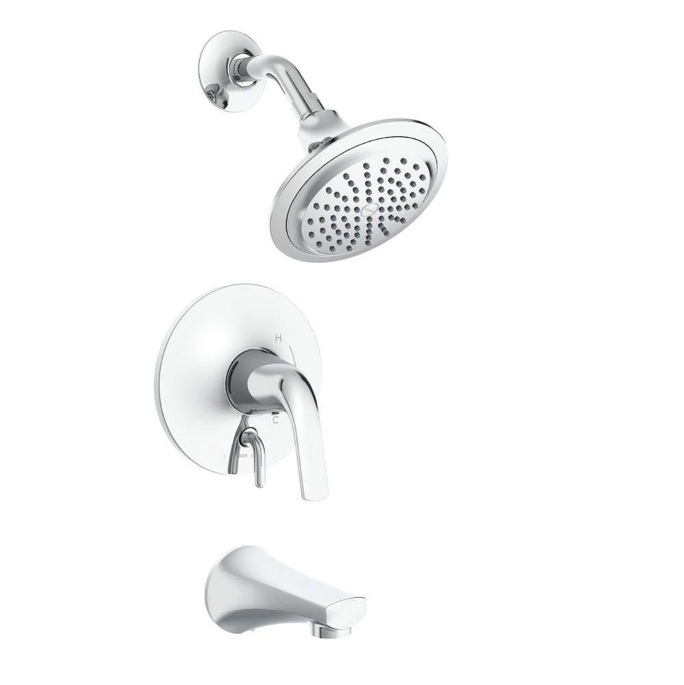Lemora 1H Tub &amp; Shower Trim Kit &amp; Treysta Cartridge with Diverter on Valve 1.75gpm Chrome