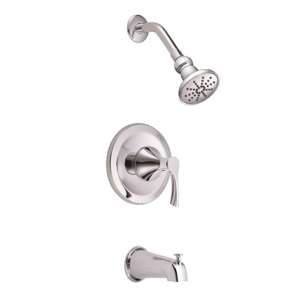 Antioch 1H Tub &amp; Shower Trim Kit &amp; Treysta Cartridge w/ Diverter on Spout 2.0gpm Chrome