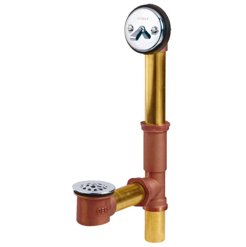 Gerber Classics Trip Lever 20 Gauge Drain for Standard Tub with 2 Inch Longer Shoe Tube Chrome