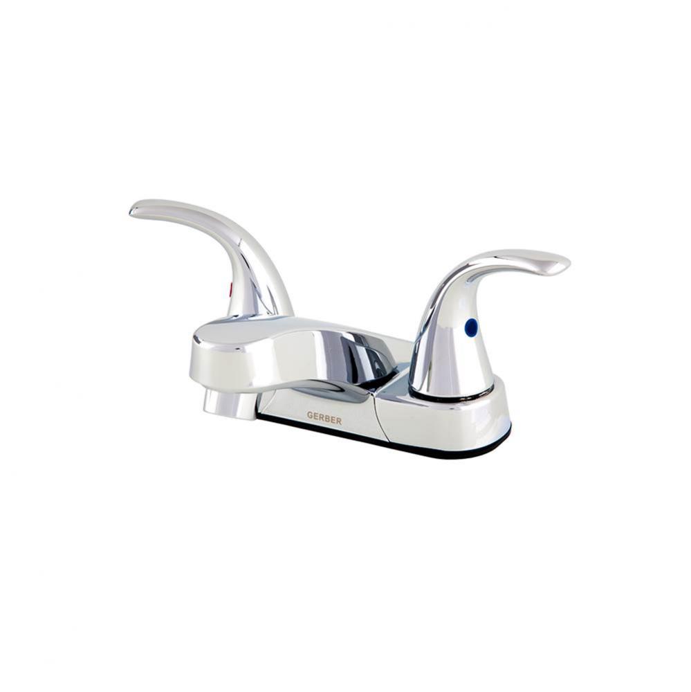 Maxwell SE 2H Centerset Lavatory Faucet w/ Metal Lever Handles &amp; Less Drain 1.2gpm Chrome