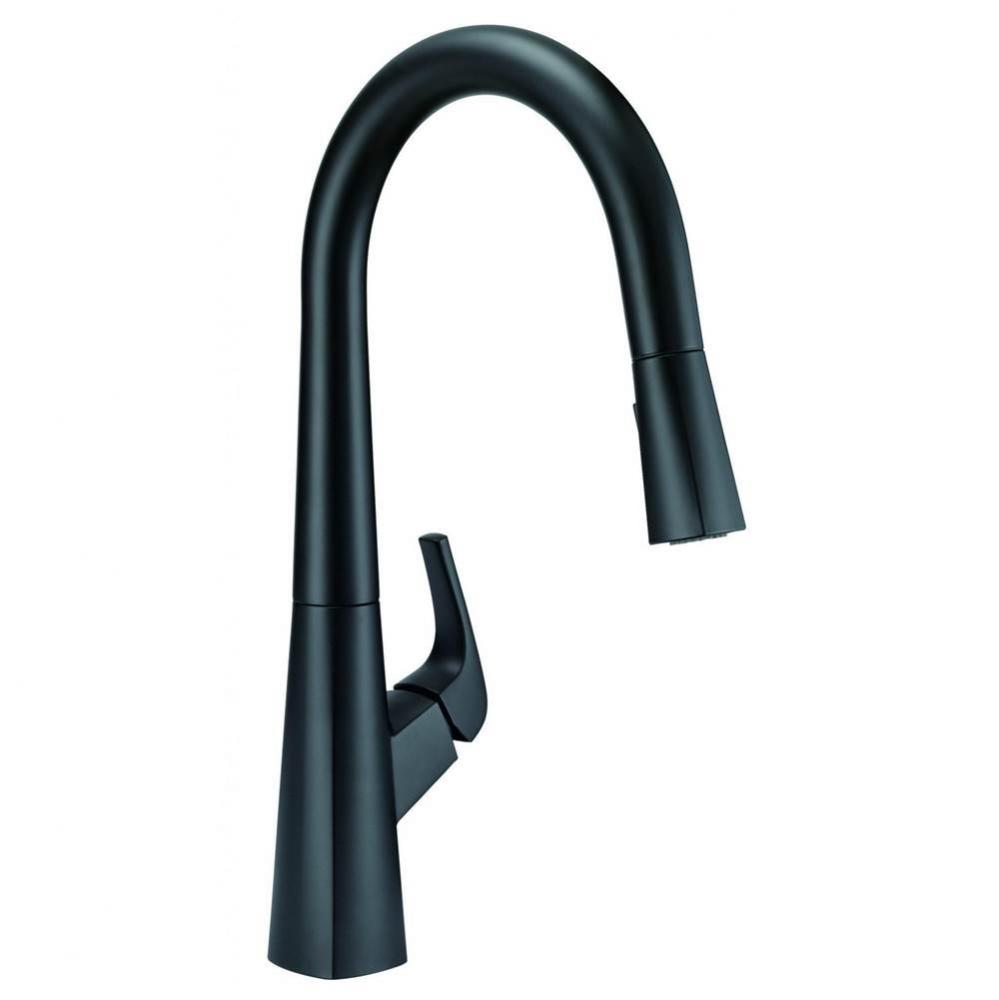 Vaughn 1H Pull-Down Kitchen Faucet w/ Snapback 1.75gpm Satin Black