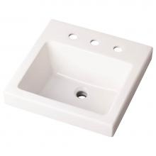 Gerber Plumbing G0013828 - Wicker Park Countertop Lavatory 18''X18'' Square 8'' Cc White