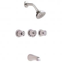 Gerber Plumbing G0048030 - Gerber Classics Three Handle Threaded Escutcheon Tub & Shower Fitting with IPS/Sweat Connectio