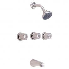 Gerber Plumbing G074803083 - Gerber Classics Three Metal Fluted Handle Sliding Sleeve Escutcheon Tub & Shower Fitting with