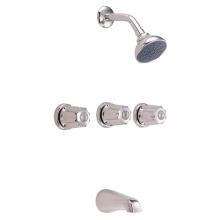 Gerber Plumbing G074803183 - Gerber Classics Three Metal Fluted Handle Sliding Sleeve Escutcheon Tub & Shower Fitting with