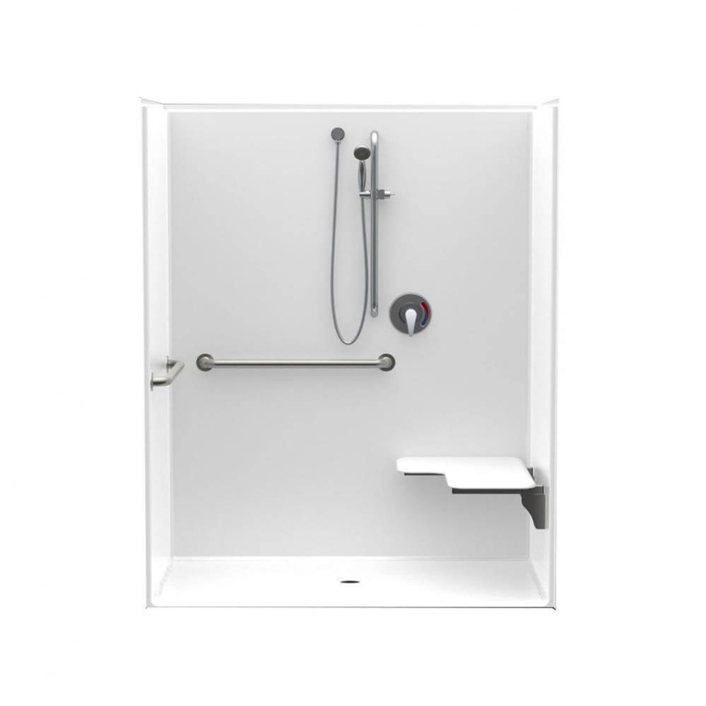 16034BFSC 60 x 34 AcrylX Alcove Center Drain One-Piece Shower in White